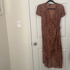 Snake print wrap dress
